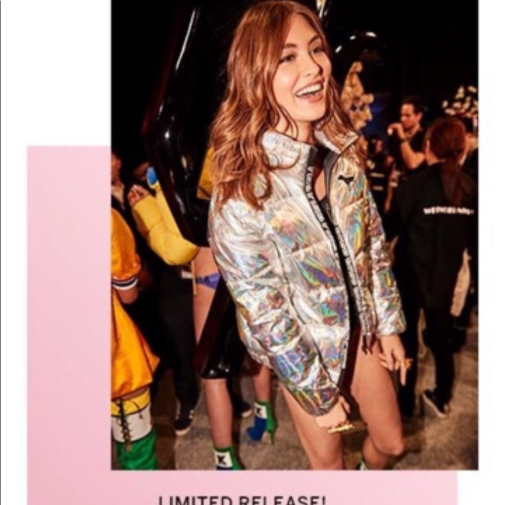 Victoria’s Secret Ltd. silver metallic bomber NWT